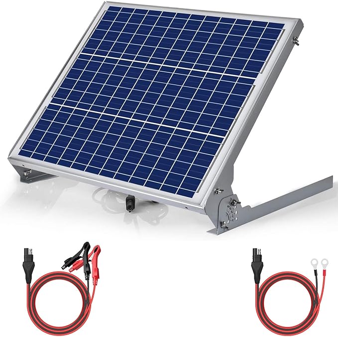 SUNER POWER 12V 50W Solar Battery Charger Maintainer Built-in UltraSmart MPPT Controller Adjustable Mount Bracket Waterproof 50 Watt Solar Panel Kit for 12 Volt SLA Deey Cycle AGM Lifepo4 Battery