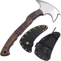 AncientSmithy Tactical Tomahawk with Sheath - Handmade Axe Outdoor - Full Tang Camping Hatchet with Spike