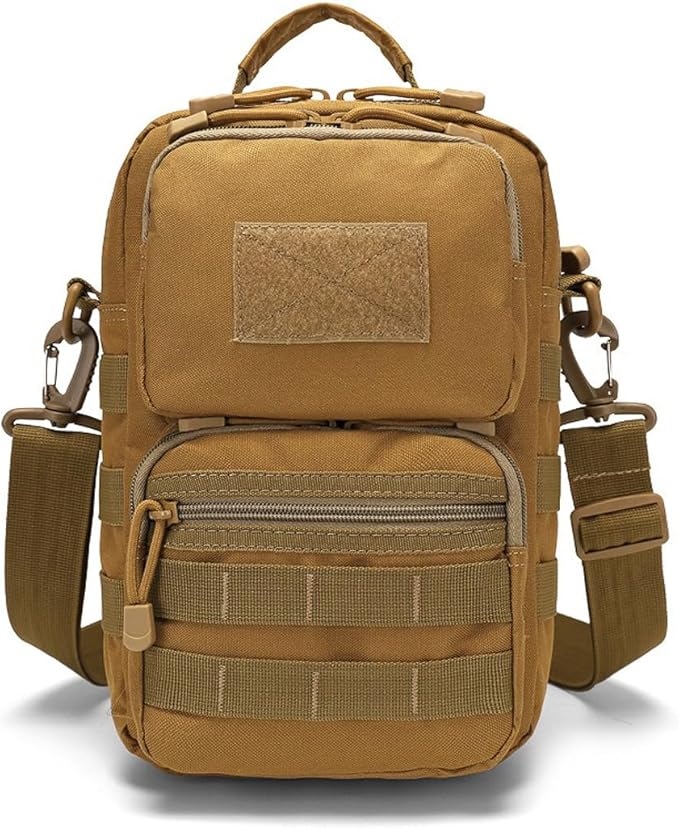 Small Tactical Messenger Bag For Men Shoulder Bags Travel Bag Crossbody Casual Pack (Mud Color)