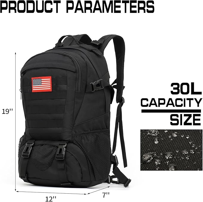 Camo BackpackSmall Tactical Backpack for outdoorMilitary Teen Boys Backpacks for School 30L