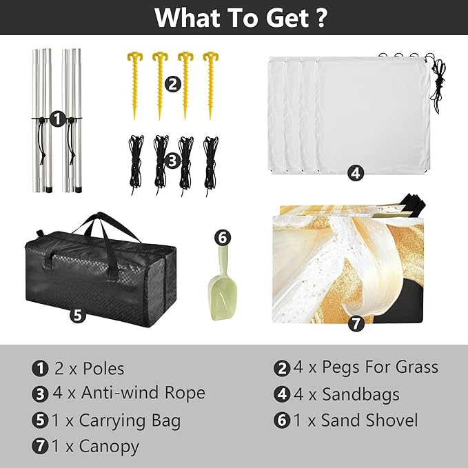 ALAZA White Golden Lily Beach Tent Sun Shelter Portable Canopy Sunshade for Outdoor Camping Picnics Backyard Fun 10x9 ft