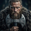 FORGE HIDE - Double Headed Viking Axe 29 Double Blade Norse Axe Hand Forged High Carbon Steel Dane Axe with Ash Wood Straight Shaft Scandinavian Nordic Axe Gift for Men