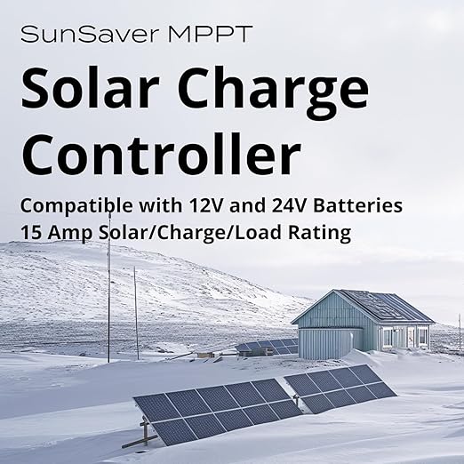 Morningstar SunSaver 15A MPPT Solar Charge Controller SS-MPPT-15L - Solar Panel Regulator Supports 12/24V LA/Li Batteries. Load/Lighting Ctrl HazLoc Rated Low Noise 5 Yr. WTY - Designed in the USA