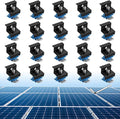Anbte 20pcs Solar Panel End Clamp for Standard Unistrut Aluminum 30mm/35mm Solar Panel Brackets with Nuts Bolts Solar Panel Mounting Kit for Metal Roof Tin Roof Flat Roof Sheet Roof RV Black