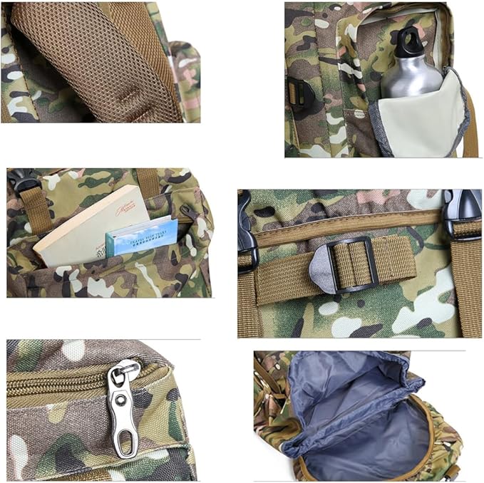 Tactical Military Molle Backpack 65L 900D Oxford Waterproof Internal-Frame Hiking Camping Backpack Sports Bag With Rain Cover
