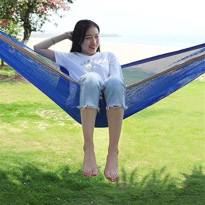Portable Hammock Portable Swing Bed Camping Hammock Lightweight Single Mesh Hammocks for Outdoor Beach Garden Backyard for Backpacking Beach