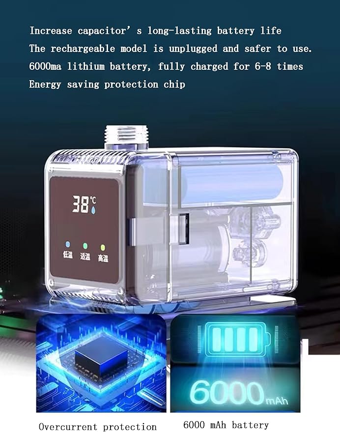 Portable Shower for Camping Outdoor Electric Shower Rechargeable Pump with Intelligent Digital Display Camping Shower Head for Camping
