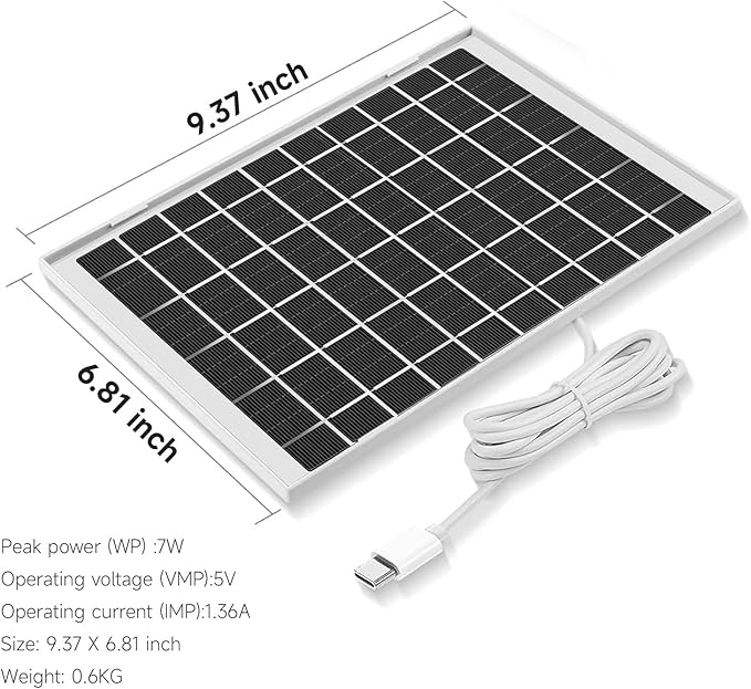 4 Pack 5V 7W Cam Solar Panel Charger for USB Type C Outdoo Security Camera Compatible Arlo Essential 2K 2nd Gen 3rd Arlo Pro 6th Gen 2025 Release Roku Battery Camera &amp Roku Cam Plus &amp More C