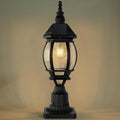 LUTEC Solar Post Light With Pier Mount Base Dusk to Dawn Aluminium Lamp Exterior Black Solar Powered Fence Waterproof for Outside
