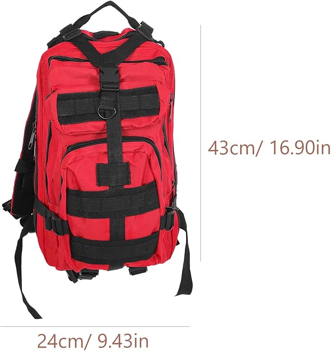 BESTonZON Outdoor Tactical Backpack Double Shoulder Bag Red 3p Modular Design Camping Hiking Mountaineering Storage Tools Bag for Outdoor Training and Travel