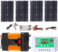 4000W 6000W Complete Solar Inverter Kit 12V to 110V 220V with 50A Controller and 100W Solar Panel for Home and Outdoor Power System(6000W12V-220V)