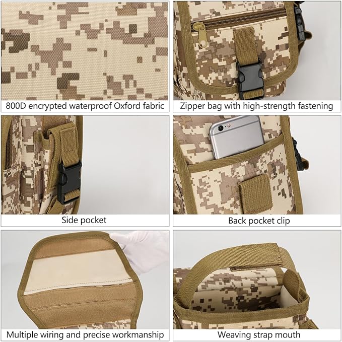 Drop Leg Bag for Men Tactical Metal Detecting Thigh Pack Tactical Drop Leg Bag Utility Pouch (Mud Color)