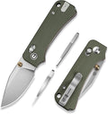 CIVIVI Small Pocket Knife for EDC Baby Banter 2 - TG Crossbar Lock folding Knife with 2.34 14C28N Blade Two-toned G10 Handle Titanium Thumb Stud Opener C24074-1