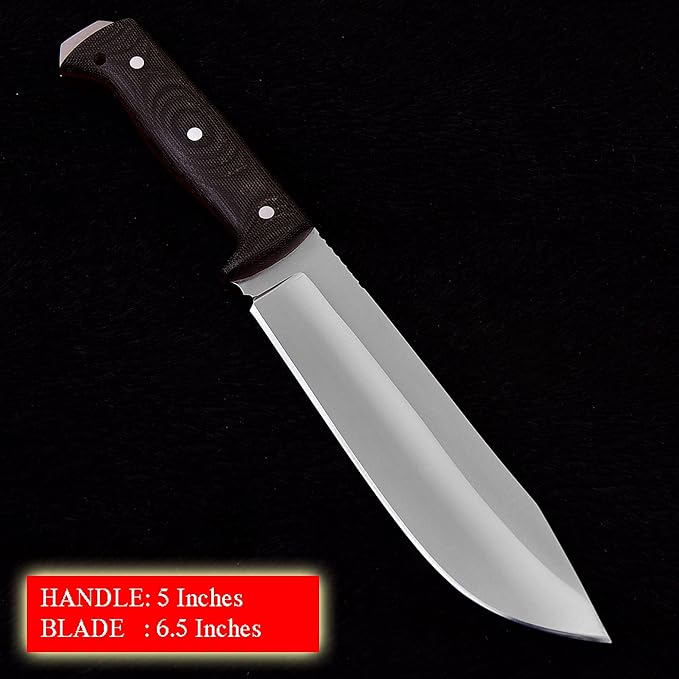 Bushcraft Knife with Sheath11.5 inch Fixed-Blade Handmade Outdoor Full Tang Knives Camping Knives Hunting Knives Survival Tactical Camp Knives Made of D2 Steel (Green)