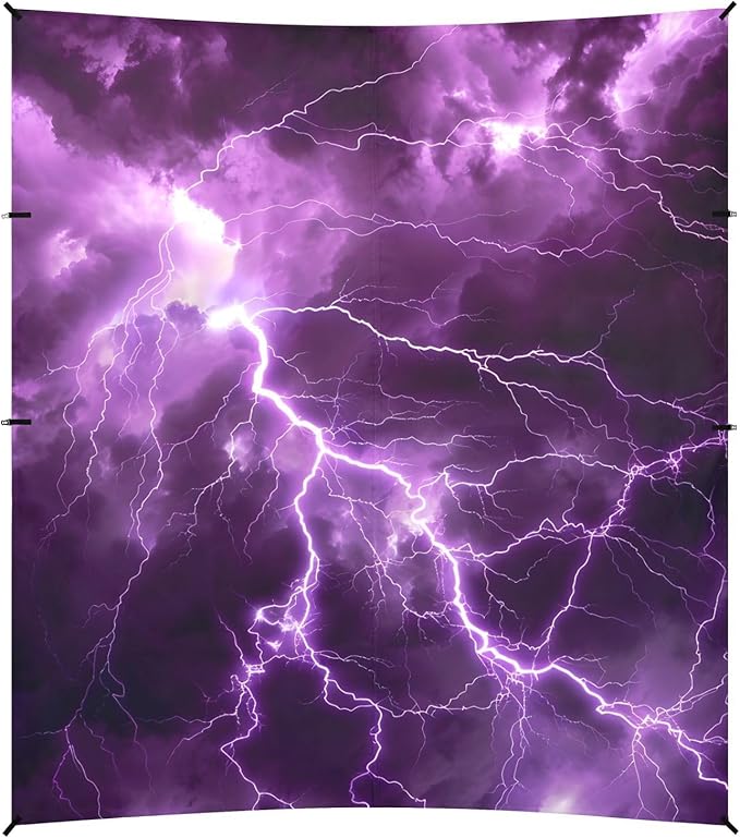 ALAZA Purple Lightning Beach Tent Sun Shelter Portable Canopy Sunshade for Outdoor Camping Picnics Backyard Fun 10x9 ft