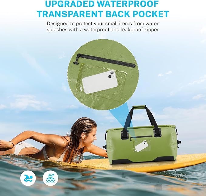 Gonex 40L 60L 80L Extra Large Waterproof Duffle Travel Dry Duffel Bag Heavy Duty Bag with Durable Straps &amp Handles for Kayaking Paddleboarding Boating Rafting Fishing