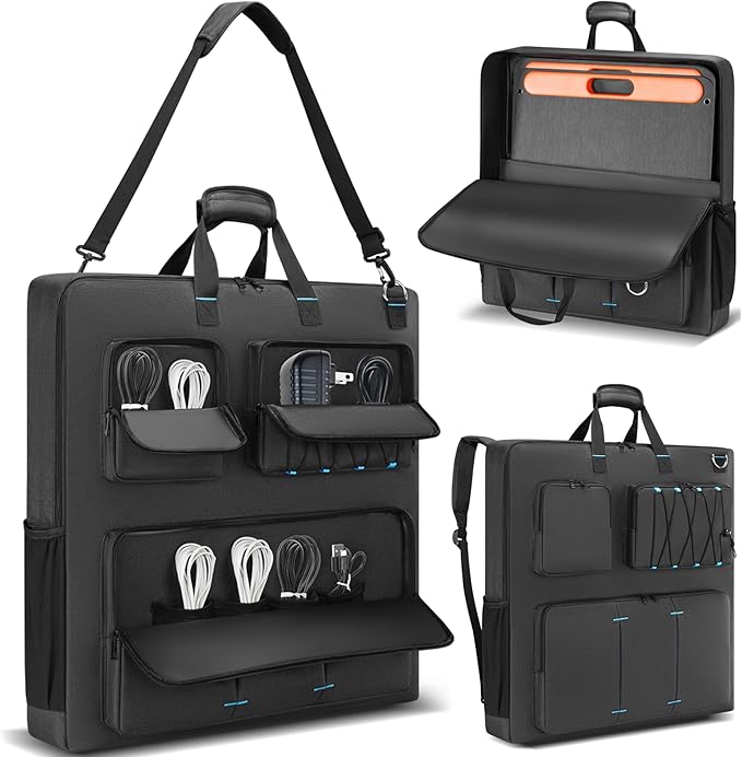 Solar Panel Storage Bag Compatible with Jackery SolarSaga 100W 200W/Anker 100W 200W/Ecoflow 160W 220W/Bluetti 100W 200W Travel Carrying Case for 2 Battery Panels Solar Panel Bag with Multiple Pocket