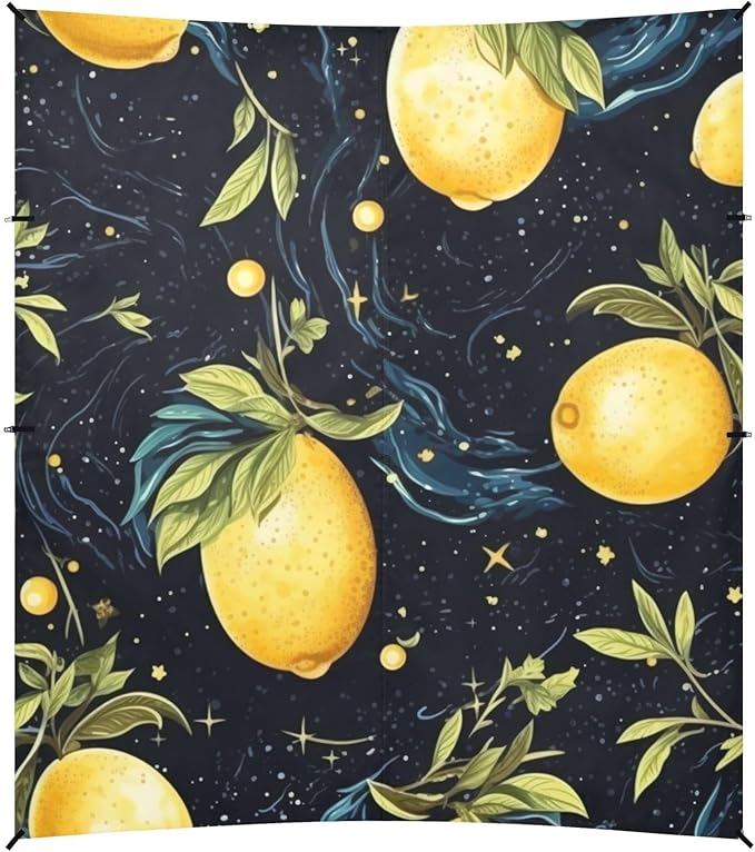 ALAZA Lemon Starry Night Galaxy Beach Tent Sun Shelter Portable Canopy Sunshade for Outdoor Camping Picnics Backyard Fun 10x9 ft