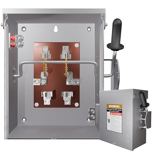 200 Amp 2P/3P Manual Generator Transfer Switch Heavy Duty 48000W General Double-Throw Safety Switches 120/240 Volt Transfer Switch for Home Generator Indoor &amp Outdoor (11.9 x 7.9 x 15.95)