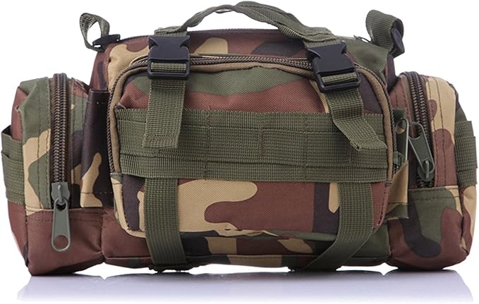 DLP Tactical Compact Range Bag/MOLLE Compatible EDC Bug Out Bag/Waist Pack (Woodland)