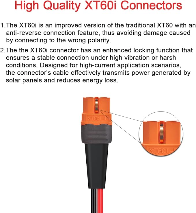 ELFCULB XT60i to Car Cigarette Lighter Plug 12AWG XT60i Female to 12V Car Cigarette Lighter Male Connector Cable for Solar Generator Portable Power Station(10FT)