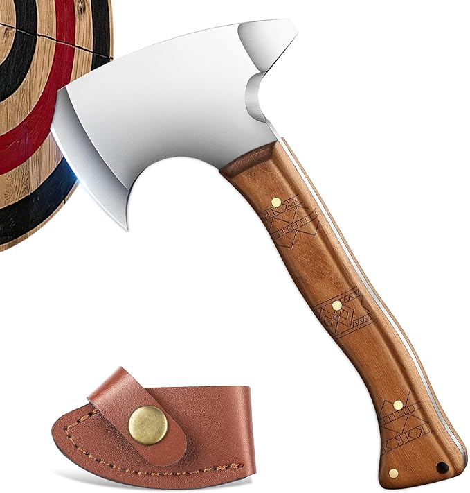 Small Hatchet for Axe Throwing Game - 8.3 Tomahawk Axe Professional Balanced Design with Sheath | Adults Indoor/Outdoor Ax Throwing