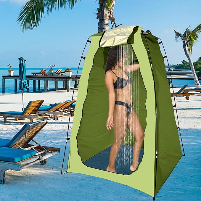 Camping Shower Shower Tent Portable Changing Room Multifunctional 4-in-1 Design Quick Pop-Up Setup with No Tools Required 120x120x190cm/47.24x47.24x74.8 Inches for Camping