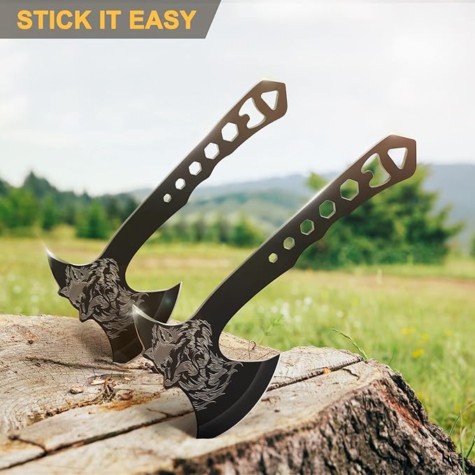 Throwing Knives Throwing Axes and Tomahawks 3 Pack Set with Bottle Opener and Nylon Sheath 10in Axe Throwing Game for Backyard Competition and Recreation Axe Gift Set for Men