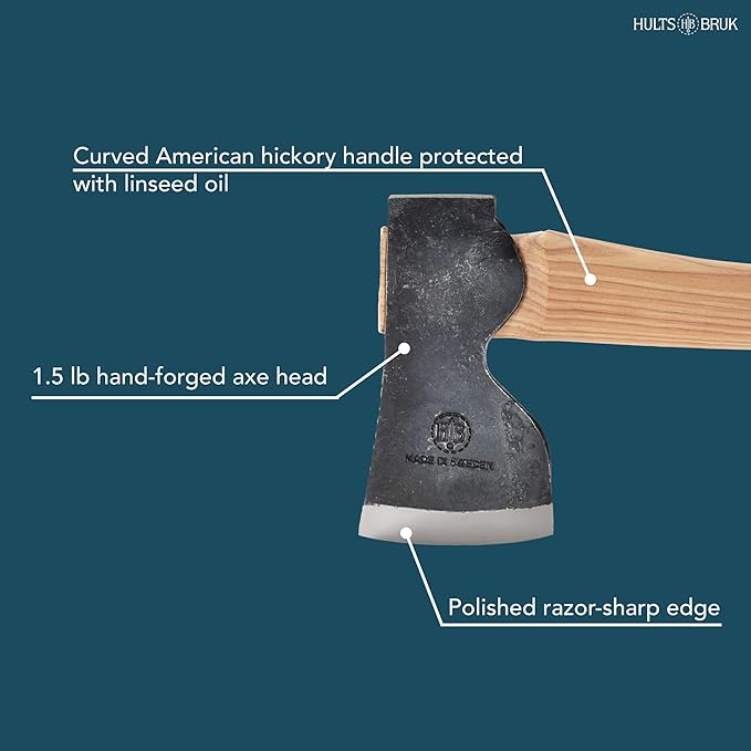 Hults Bruk 840771 Spika Hunting &amp Forest Axe - 1.5 lb Head 17.5 Handle