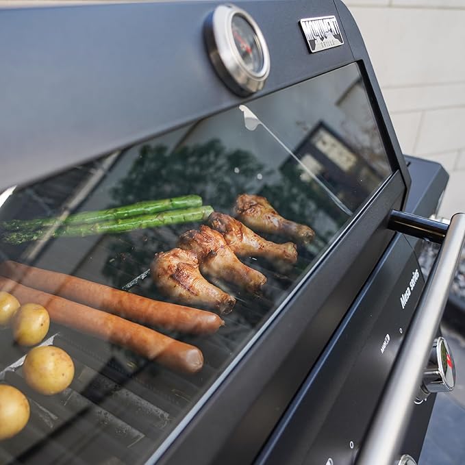 Monument Grills Outdoor Barbecue Stainless Steel 3 Burner Propane Gas Grill 48000 BTU Patio Garden Grill with Side Burner and Knob Controls Mesa325 with BBQ Cover