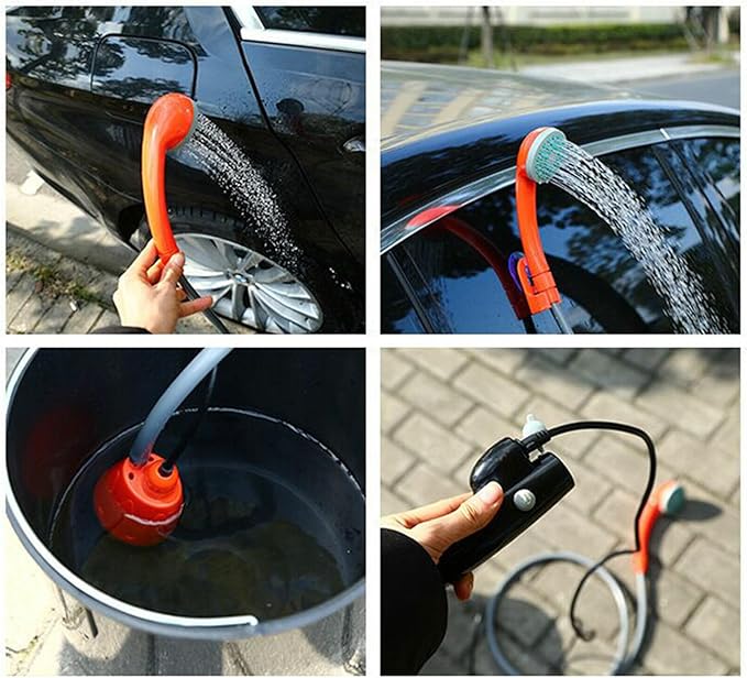 Outdoor Shower Head Portable Shower Camping Shower Outdoor Camping Shower Pump Efficient Shower Adjustable Water Flow Suitable for Camping Garden Watering Pet Cleaning