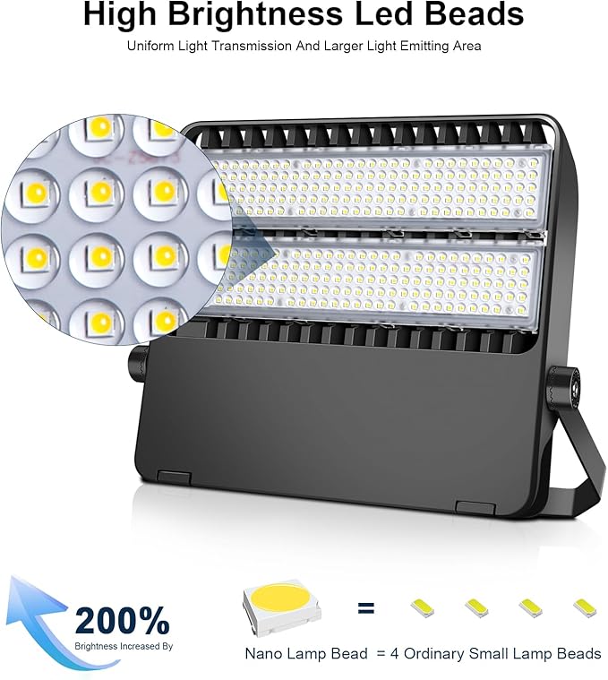 LED Flood Light 240W 36000LM Super Bright Shoe Box Stadium Light for Sports Arena &amp Parking Lot 5000K 120° Wide Angle 110-277V Outdoor High Mast Fixture