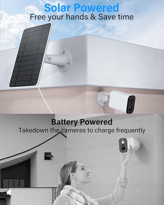 Upgraded Solar Panel Charging Compatible with Arlo Pro 4 Pro 3 Ultra 2 4W Solar Panel with 9.8ft Charging Cable IP65 Waterproof Includes Secure Wall Mount 2 Pack