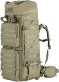 Zsearaymy 75L Hiking MOLLE Backpack with Internal Frame &amp Rain Cover for Tactical Camping Backpacking Survival Travel (OD.Green)