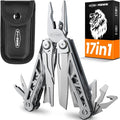 Multitool 17-in-1 Stainless Steel Multi Tool Pliers with Self-Locking Pocket Knife Nylon Sheath Professional (EDC) Multi-Tool for Survival Camping and Hunting Hiking Gifts for Men