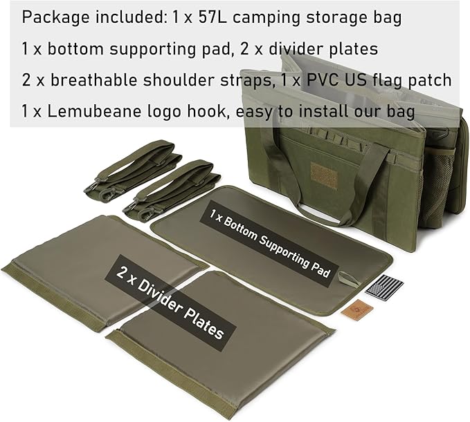 Tactical Camping Storage Bag Utility Tote Bag Camping Kitchen Organizer with Axe Holder &amp Shoulder Strap