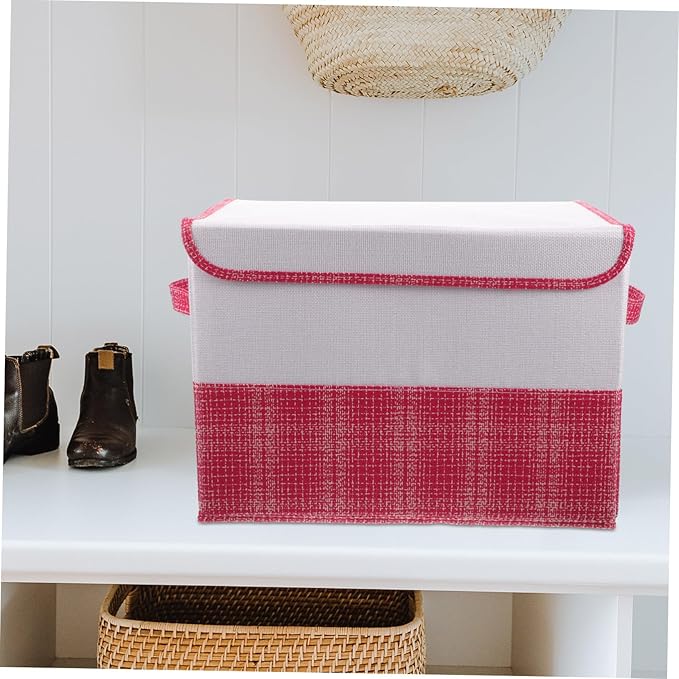 Luxshiny 1pc Clothes Storage Box Organizer for Home Toys Quilts Sundries Dual-lid Design Breathable Material Space-saving
