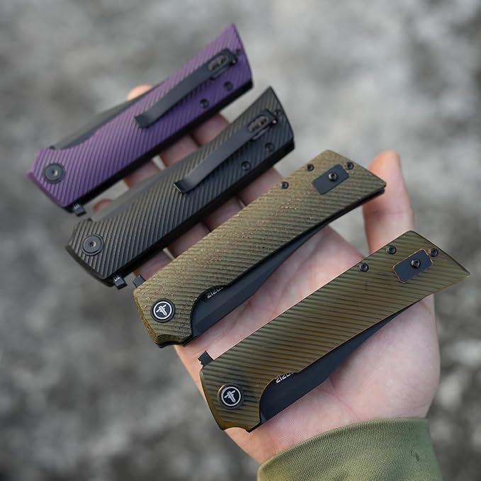 Folding&ampPocket Knife3.55 D2 EDC Knife with Flipper opener Plain Tanto BladeUltem Camping Tool Gift for Outdoor Men/WomenXUN112-JUS(Satin)