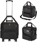 Compatible with BLUETTI AC180 Wheeled Carrying Case - Soft Fabric Power Station Travel Bag with Retractable Handle Multi-Pockets &amp Side Zipper (Black Rolling Case)