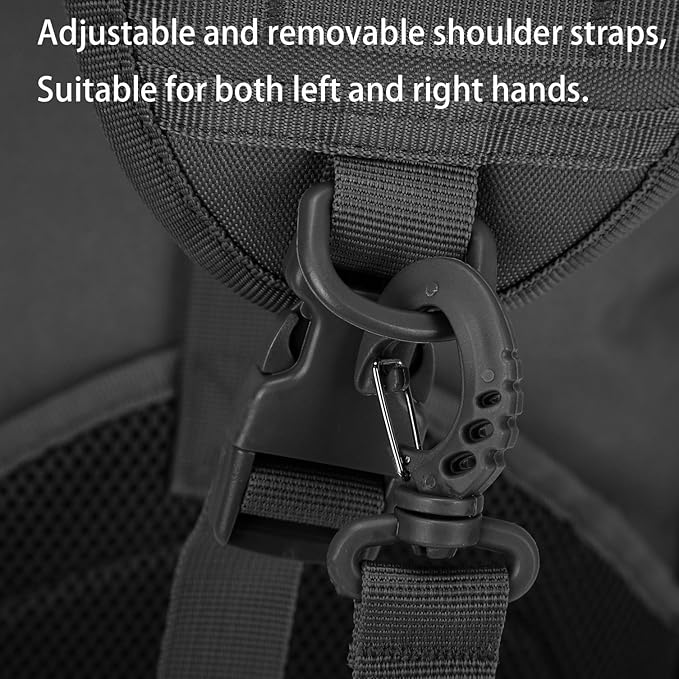 Tactical Sling Bag Backpack Military Rover Shoulder Pack EDC Molle Assault Range Bag for Men Ambidextrous(Black)