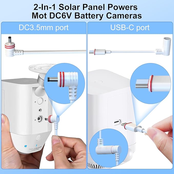 Solar Panel Charger for Ring CameraSpotlight Cam Plus/Pro and Stick Up Cam Battery 6V 3W 13.1Ft Fast Charging Cable