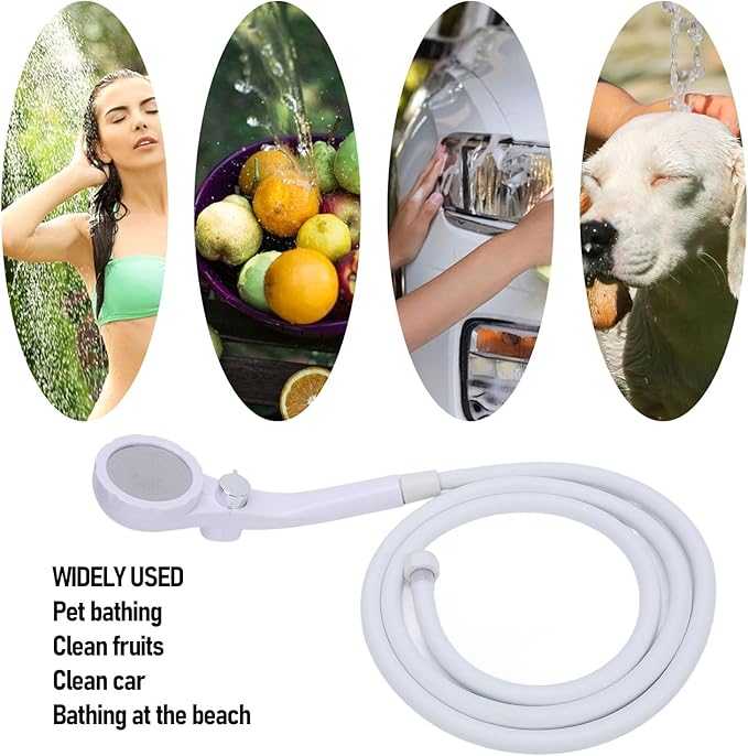 AYNEFY Rechargeable Camping Shower Pump 5200mAh Battery Powered Shower for Outdoor Camping Traveling with Head Easy Install Ideal for Beach