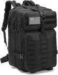 Military Tactical Backpack Men 3 Day Assault Pack 42L Large Capacity Trekking Daypack Rucksack Bag (Black)