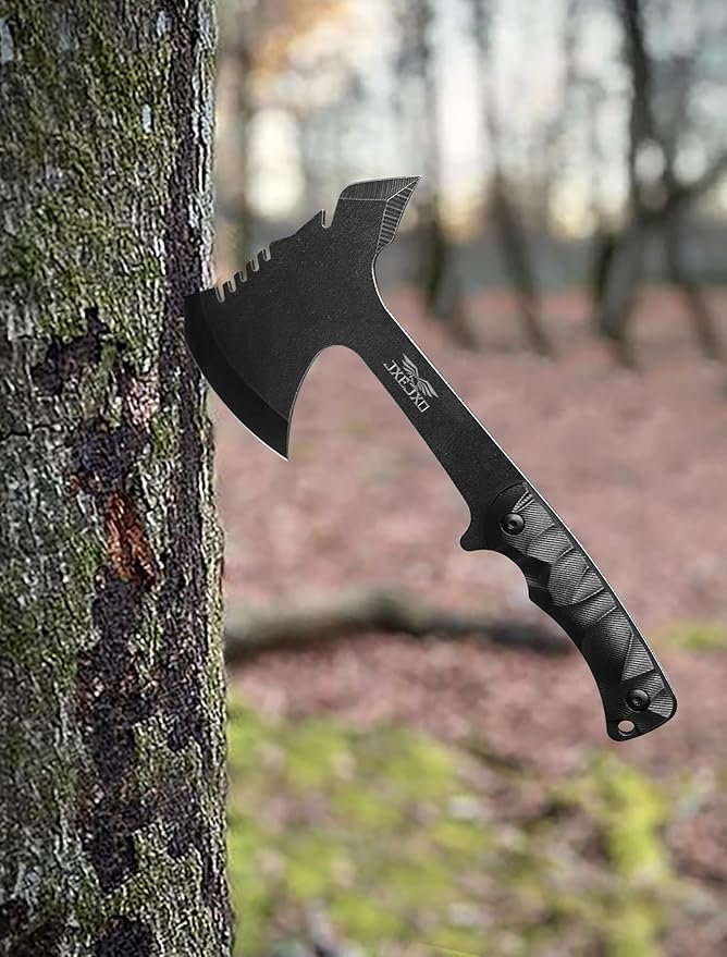JXE JXO Throwing Axe Sets Overall 10.2in 6Pack Throwing Tomahawk Full Tang 420HC Stainless Steel Design for Hawks Throwing Recreation and Competition