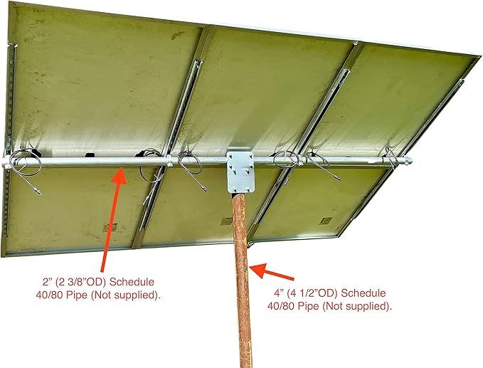 Solar Panel Array Top of Pole Ground Mount Bracket 4 Pipe Universal Bolt On