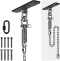Dolibest Hammock Chair Hanging Kit Heavy Duty Swing Hanger with Spring and 39 Chain Indoor Outdoor Playground Hanging Hammock Punching Bags 360+180° Rotation Easy to Install Black