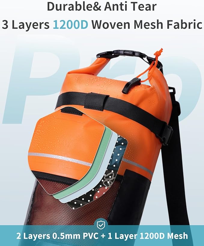 ECOHUB Waterproof Dry Bag for Women Men 5L/10L/20L Roll Top Lightweight Dry Storage Bag Backpack for Travel Kayaking Hiking Floating with Waterproof Phone Case