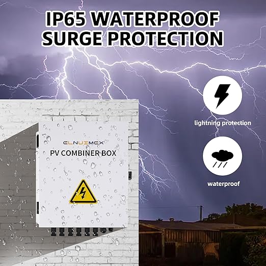 6 String Metal Solar Combiner Box PV Combiner Box with 20A Rated Current Fuse Surge Protective Device &amp 63A Air Circuit Breaker (6 String) (6 String)