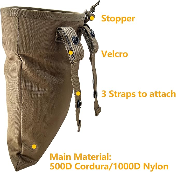 Tactical Bag for Foraging Airsoft Lightweight Molle Roll up Dump Pouch 500D Nylon Collection Pouch Mag Pouch Accessory Bag for Paintball Softair Hiking
