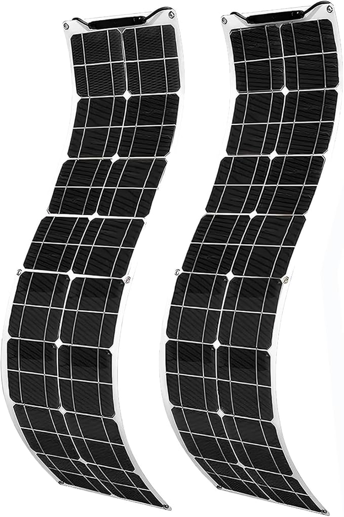 400 Watt Flexible Solar Panel for RV 2 × 200 Watt 12 Volt Solar Power Panel Kit Photovoltaic Module Monocrystalline Solar Panels for Camping Off Grid Car Battery Charging Boat
